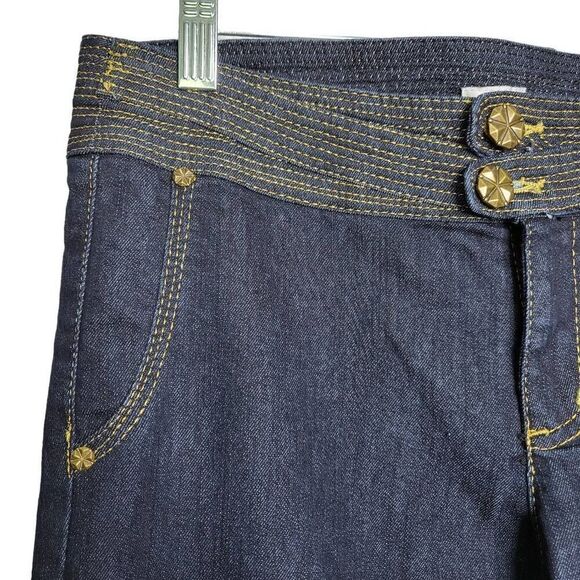 Cache Flare Leg Gold Accents Jeans Size 4 - Picture 3 of 9